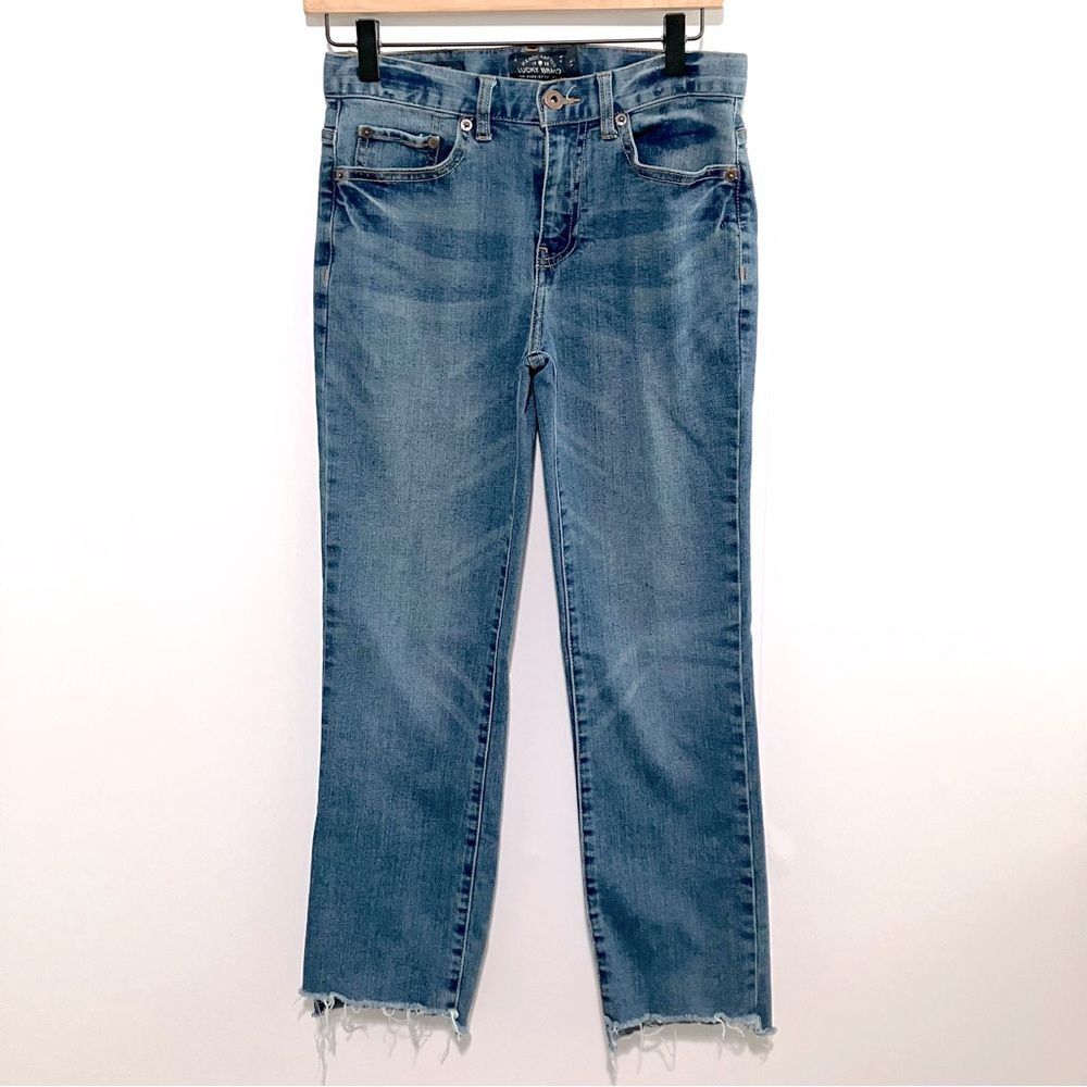 Lucky Brand Jeans Girls Size 14 Classic Straight Frey Hem